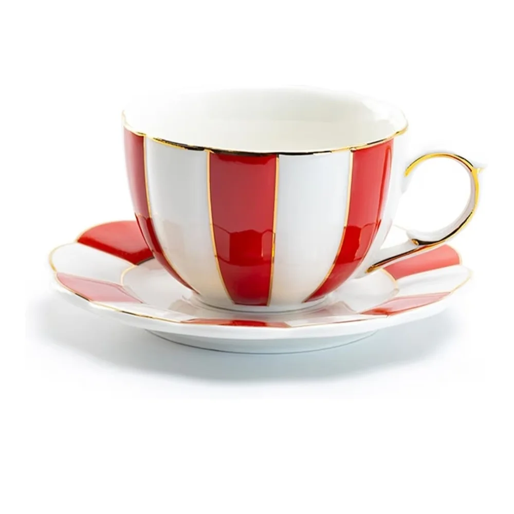 Grace Red and White Teacup and Saucer Set NEW - Picture 4 of 8